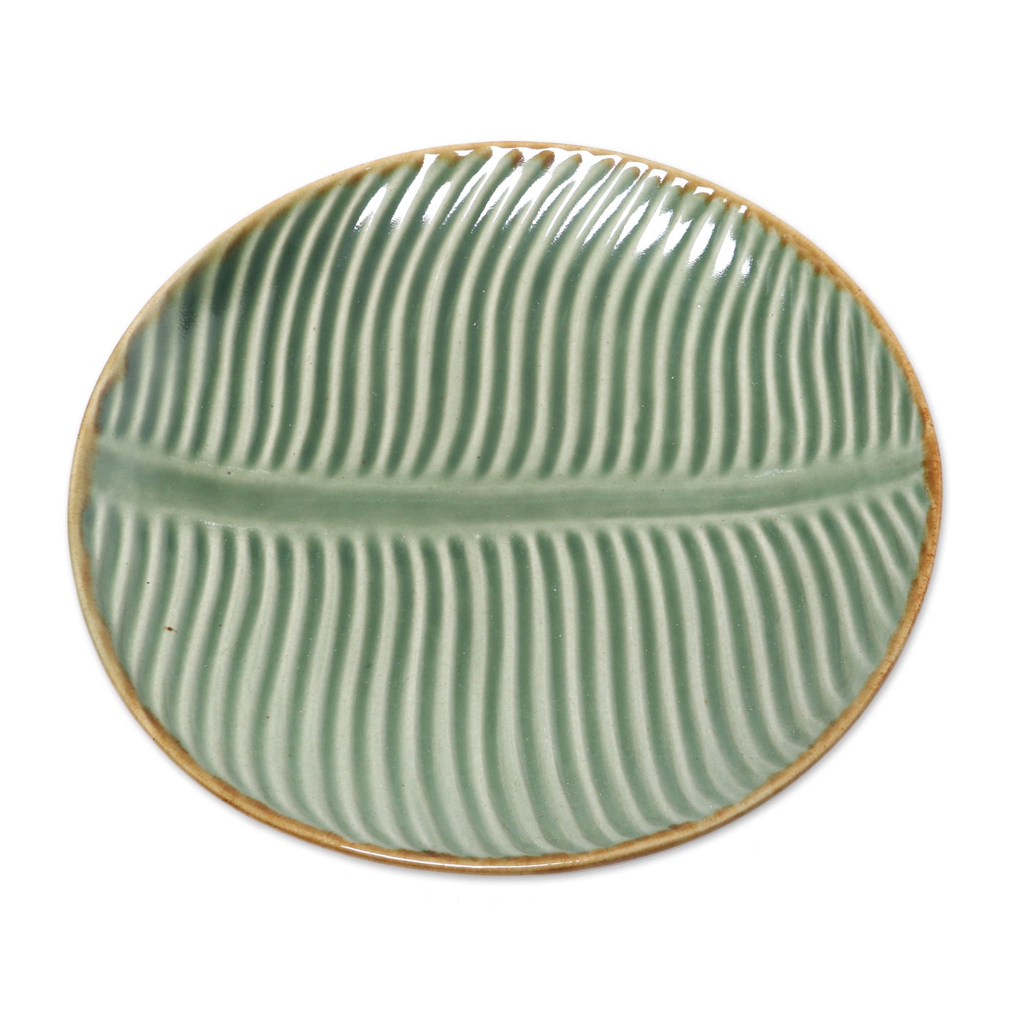 Banana Vibes Ceramic Banana Leaf Dessert Plates (Set of 4) from Bali