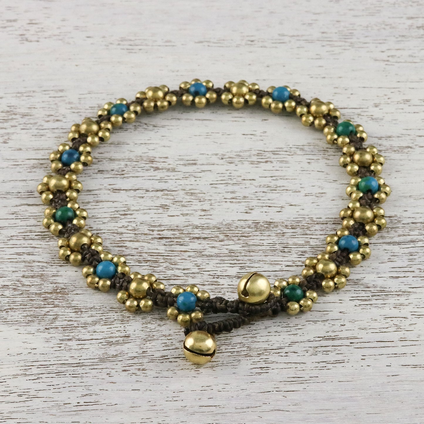 Musical Dream Serpentine Adjustable Beaded Anklet from Thailand