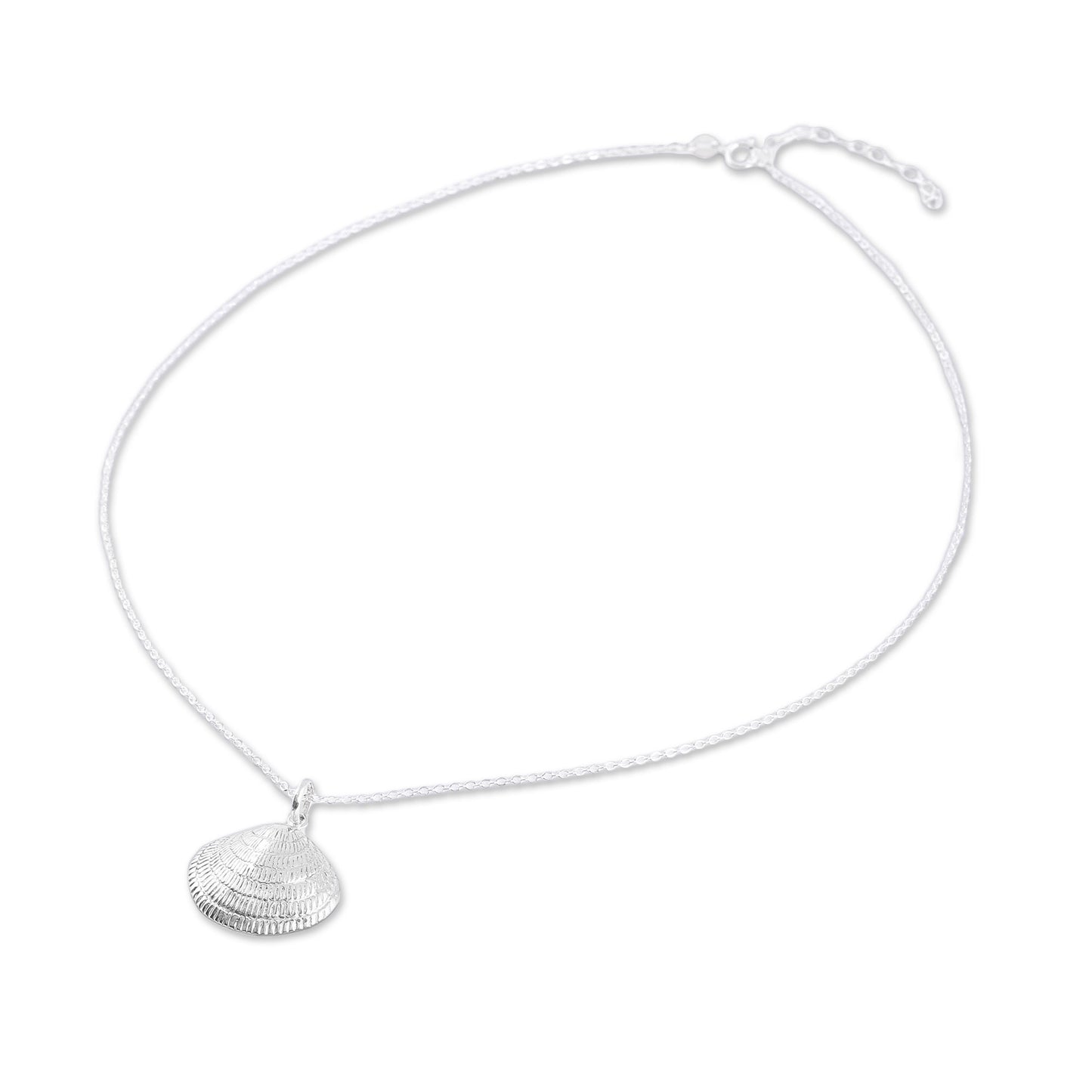Mediterranean Shell Sterling Silver Seashell Pendant Necklace from Mexico