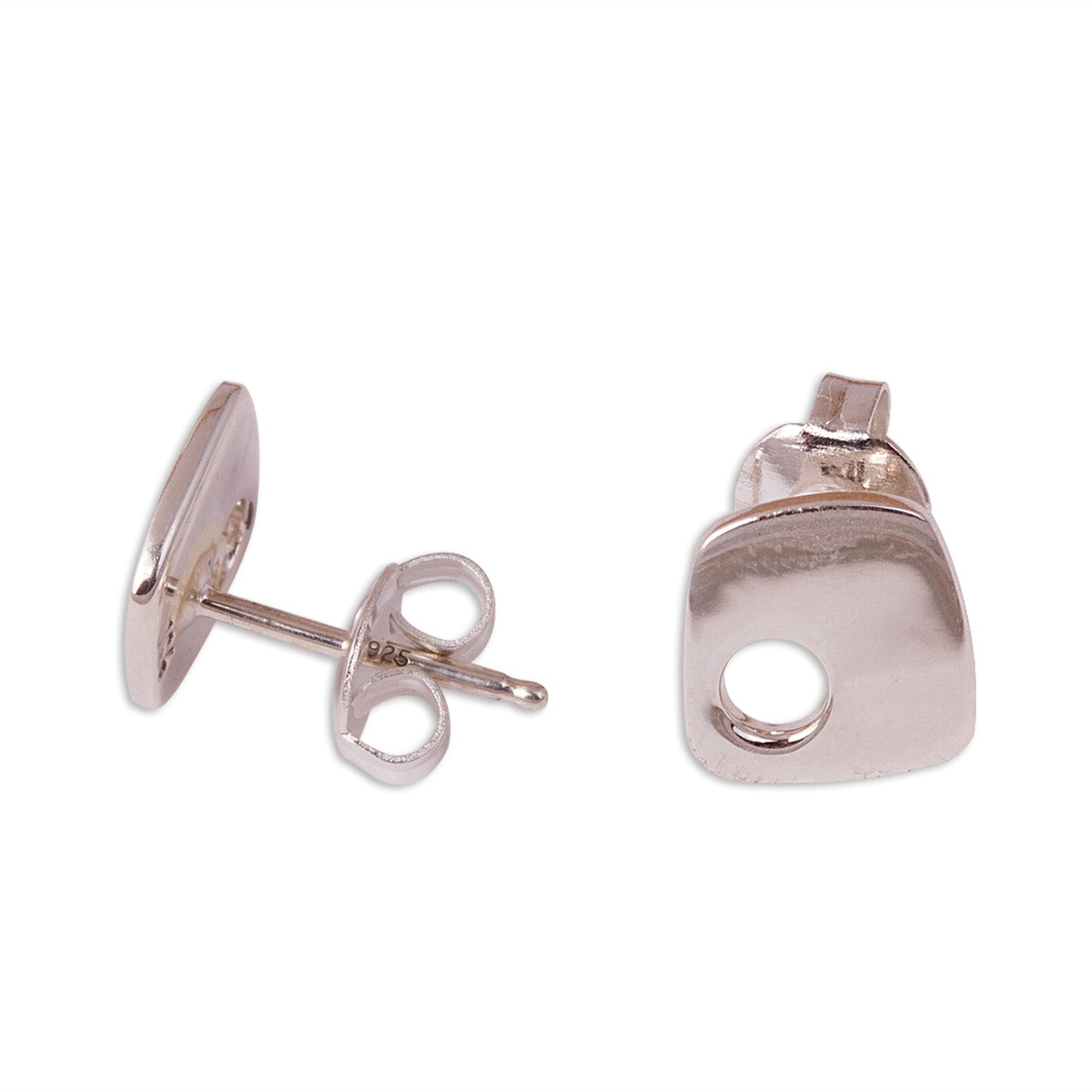 Abstract Idea Modern Taxco Silver Stud Earrings from Mexico