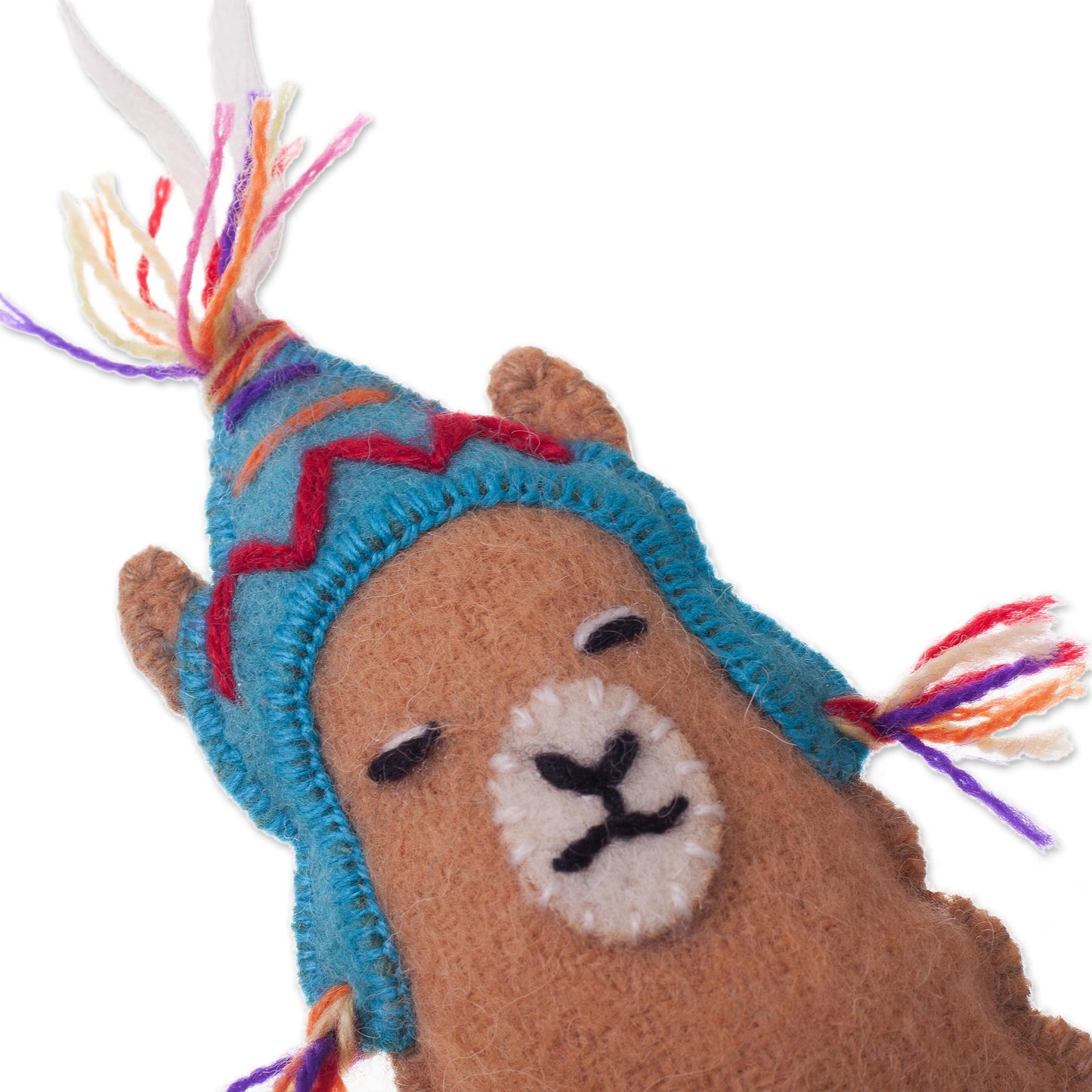 Sleepy Llamas Assorted Wool Llama Ornaments from Peru (Set of 3)