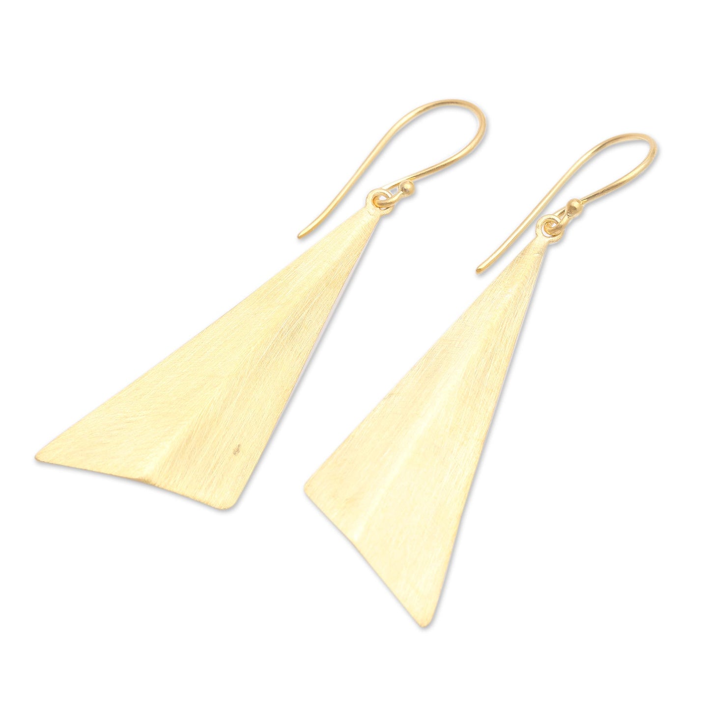 Golden Mountain Hand Crafted Gold-Plated Dangle Earrings