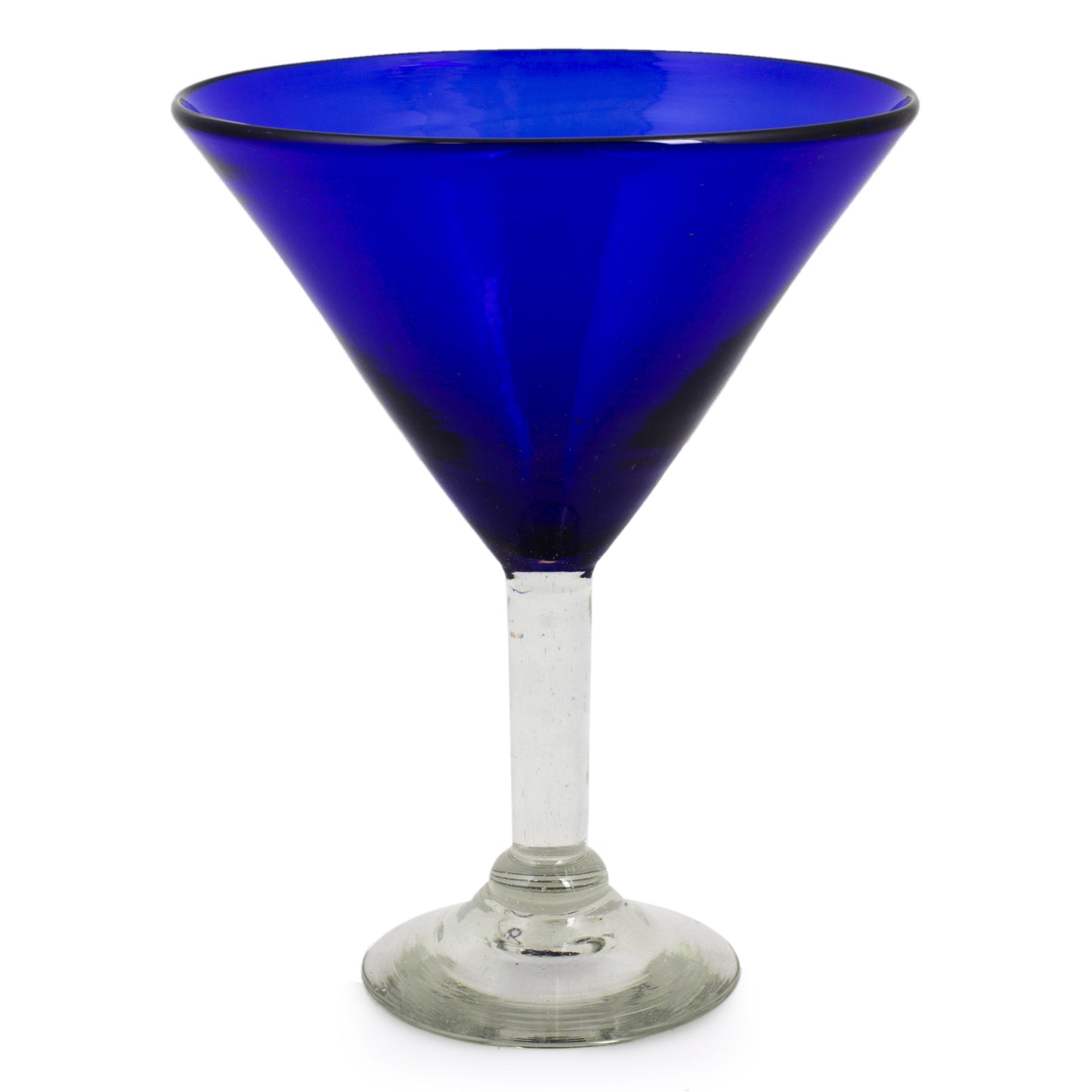 Sapphire Blue Handblown Glass Recycled Martini Drinkware (Set of 6)