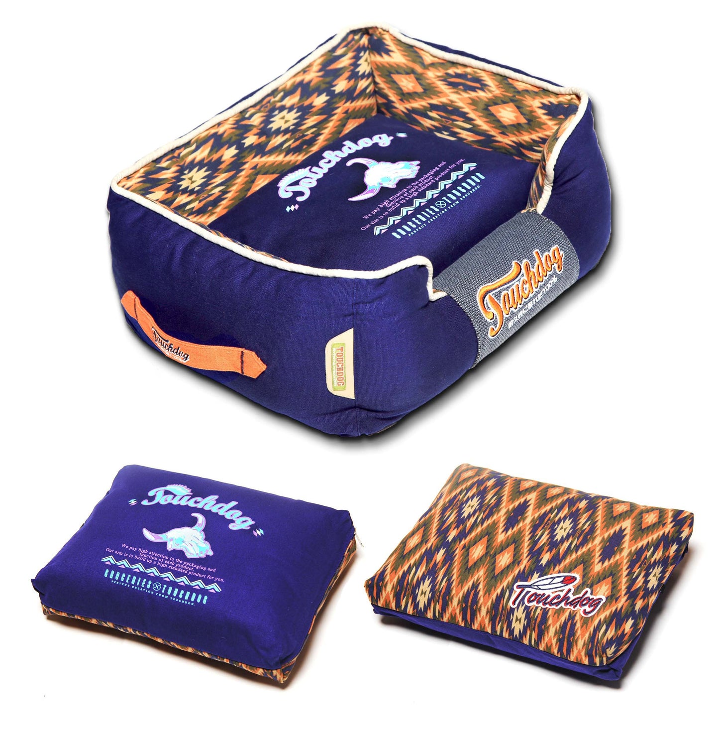 Touchdog® 70's Vintage Diamond Dog Bed