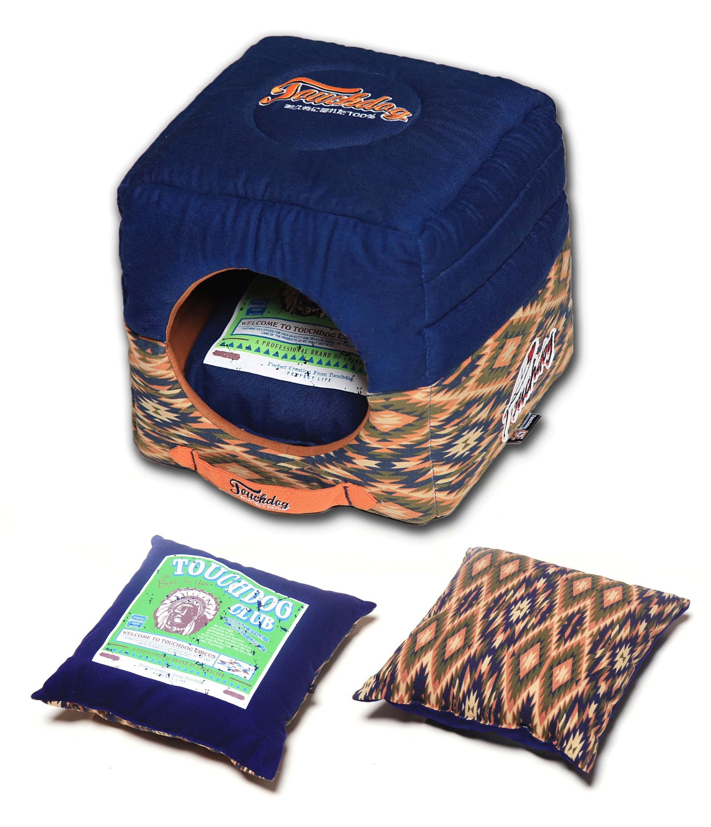 Touchdog® 70's Vintage Tribal Dog House Bed
