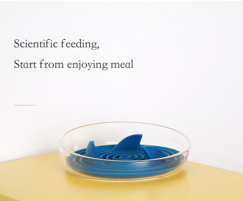 Pet Life® Cirlicue Shark Fin Slow Feeding Pet Bowl