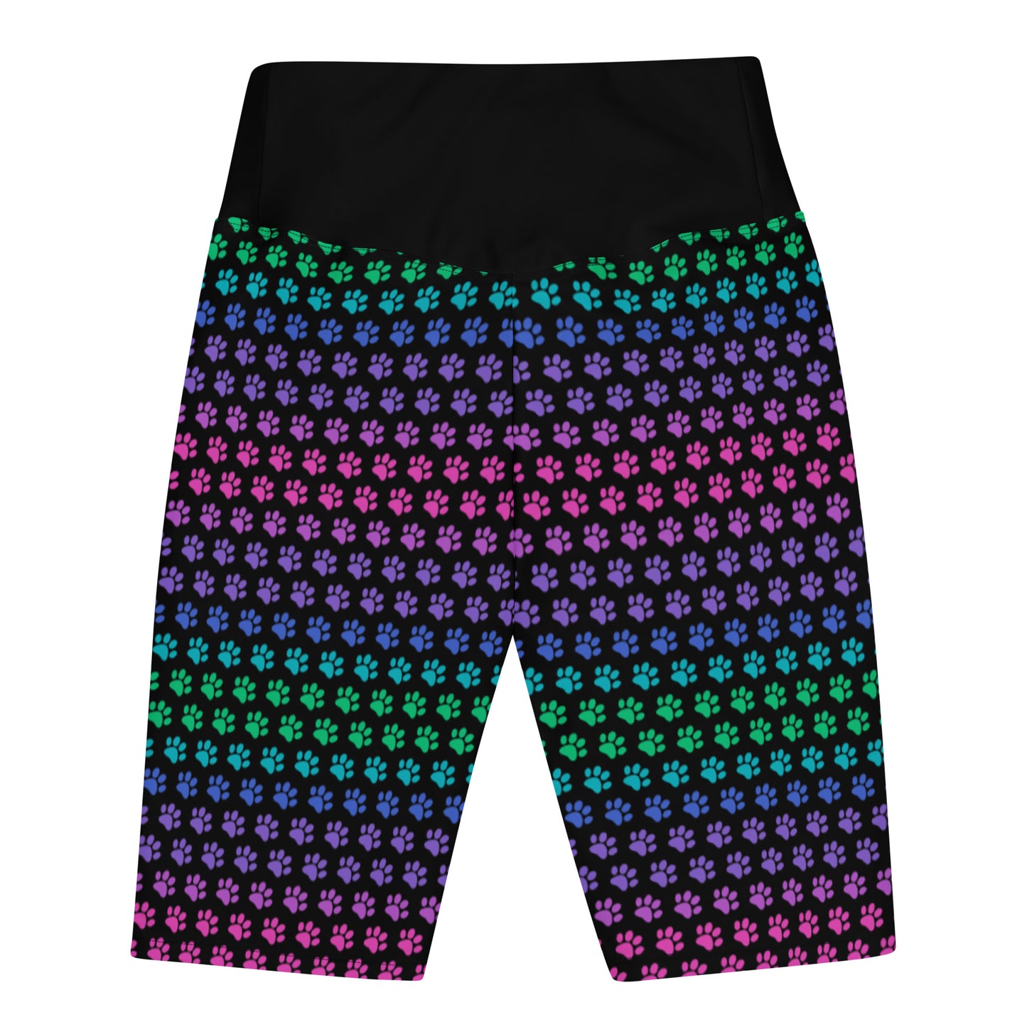 Rainbow Paw All Over Print Biker Shorts