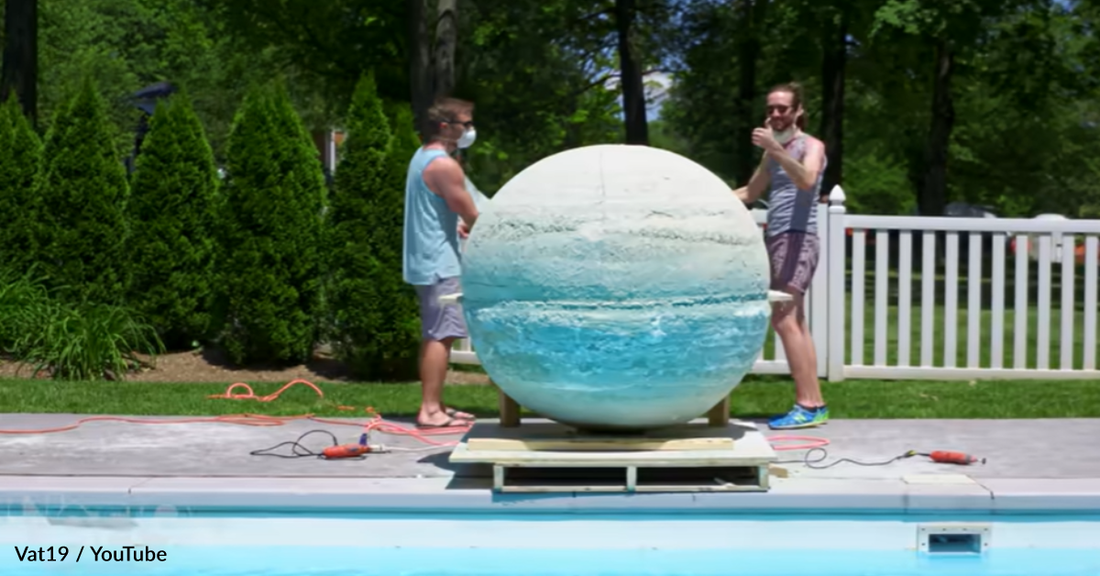 Watch The World's Largest Bath Bomb Being Dropped Into A Swimming Pool