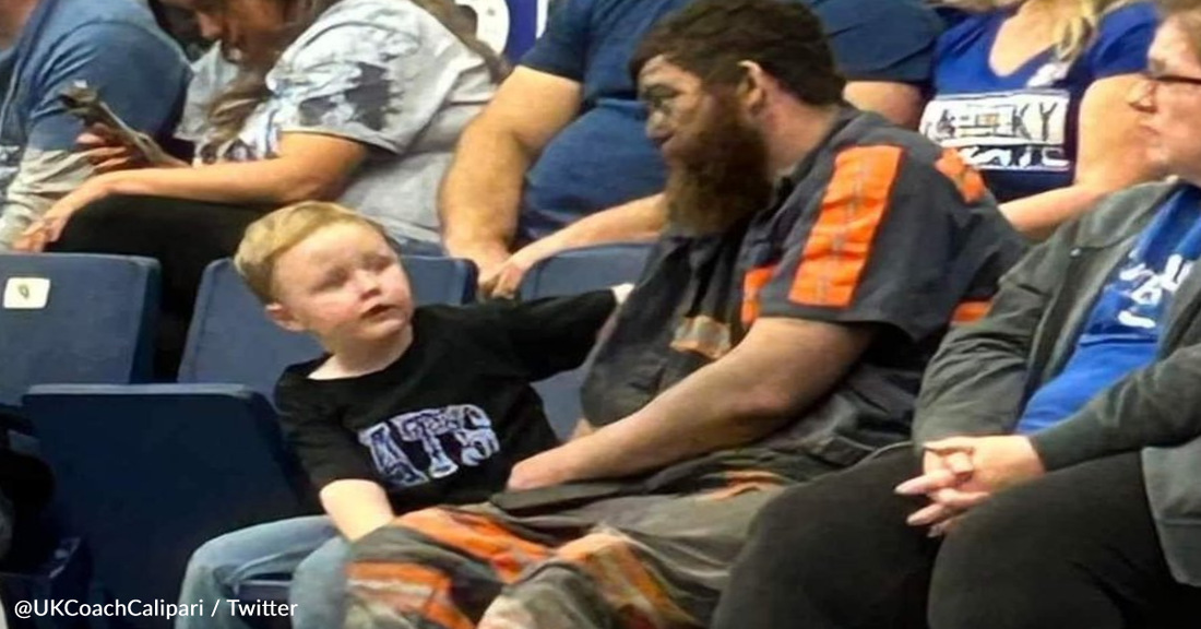 Miner Covered In Soot Drops Everything To Take His Son To His First Basketball Game