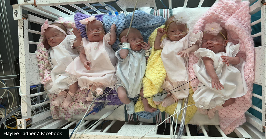 Woman Gives Birth To Rare Quintuplets With 4 Identical Girls