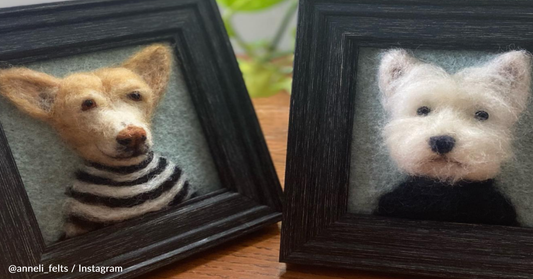 Fiber Artist Creates 3D Felted Wool Dog Portraits For Pet Owners