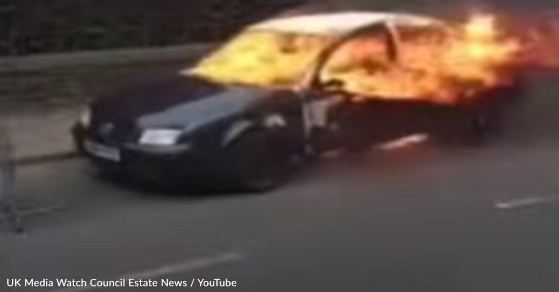 Teen Helps Evacuate Baby After Flaming Car Crashes Into A Bus