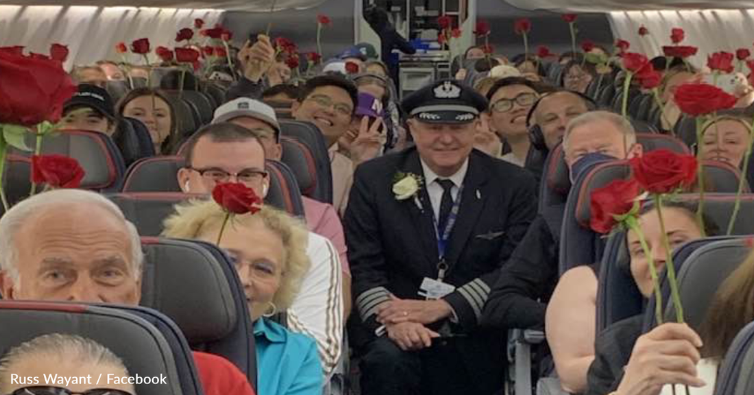 Pilot Hands Out Hundreds Of Roses To Passengers On Mother's Day