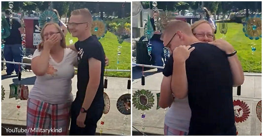 Soldier Comes Home Early From Deployment To Surprise His Mom When She Least Expects It