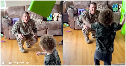 Army Dad Hides In Giant Box, Surprises Toddler Son After Year Apart