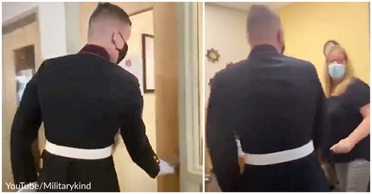 Woman Thinks She’s Waiting For A Work Meeting, Then Her Marine Son Walks Through Door