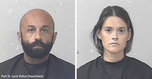 Side-by-side mugshots of two individuals facing forward against a plain background.