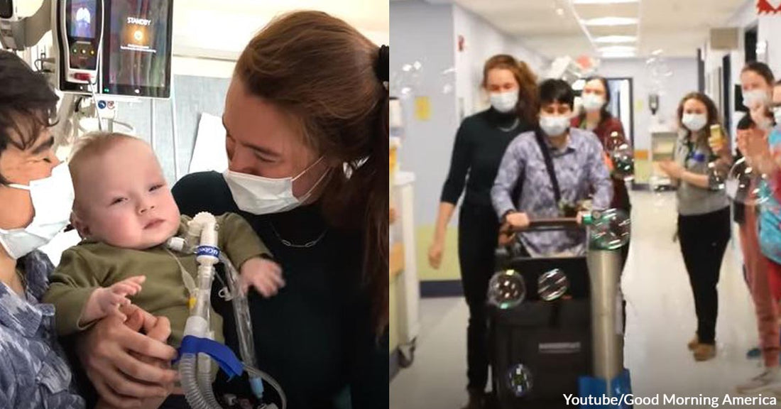 A Hospital Celebrated The Discharge of a 15-Month-Old Baby with a Bubble Parade