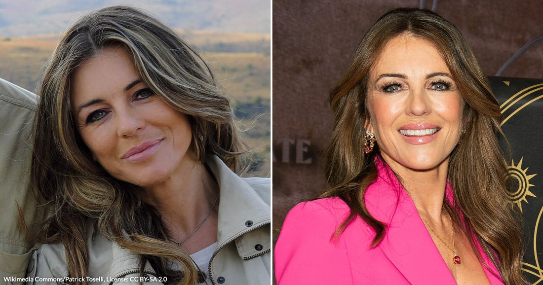 On the left, a woman with highlighted brown hair smiles outdoors with hills behind her; on the right, a woman in a bright pink blazer smiles at an indoor event.