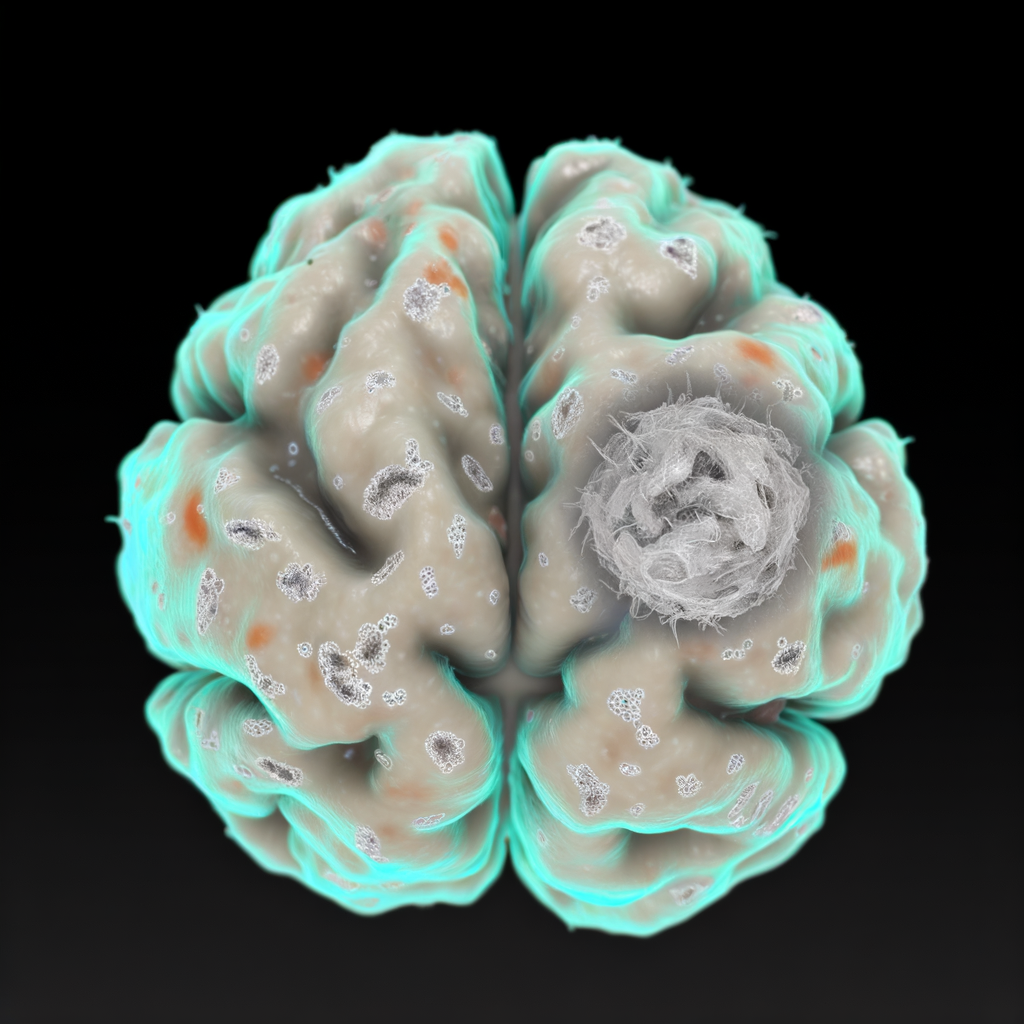Brain cells affected by HSV-1 virus