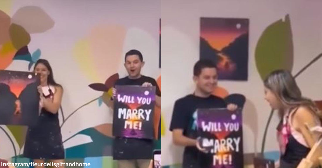 A Guy Turned a Fun Painting Class Into a Creative Marriage Proposal in a Viral Video