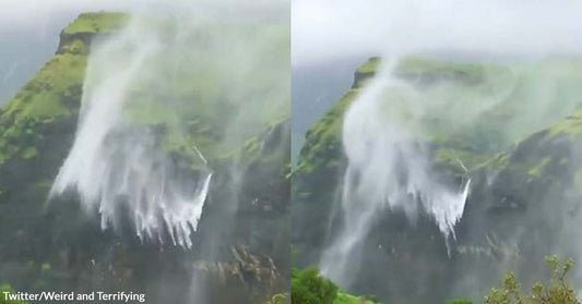 Netizens Are Shocked and in Disbelief at the Reverse Flow of This Waterfall Shared on Twitter