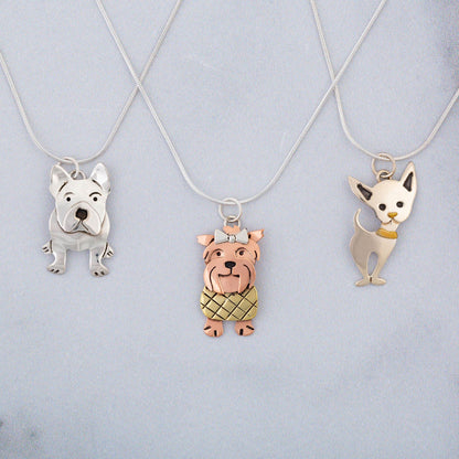 Darling Dog Mixed Metal Necklace