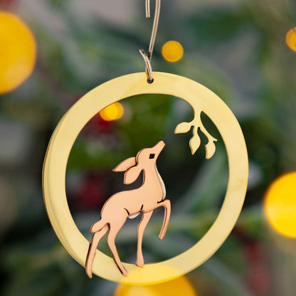 Sweet Deer Mixed Metal Ornament