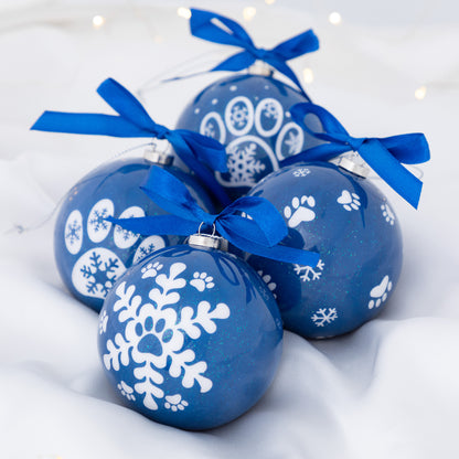 Paw Print Ornaments - Set of 4