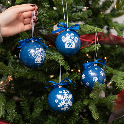 Paw Print Ornaments - Set of 4