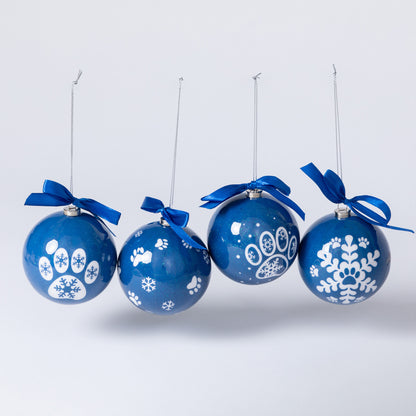 Sparkling Festive Paws Ornaments - Set of 4