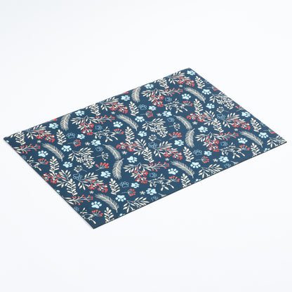 Winter Sprigs & Paws Indoor Outdoor Mat