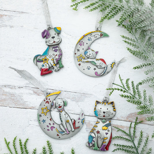Color Pop Kitty & Dog Ornament