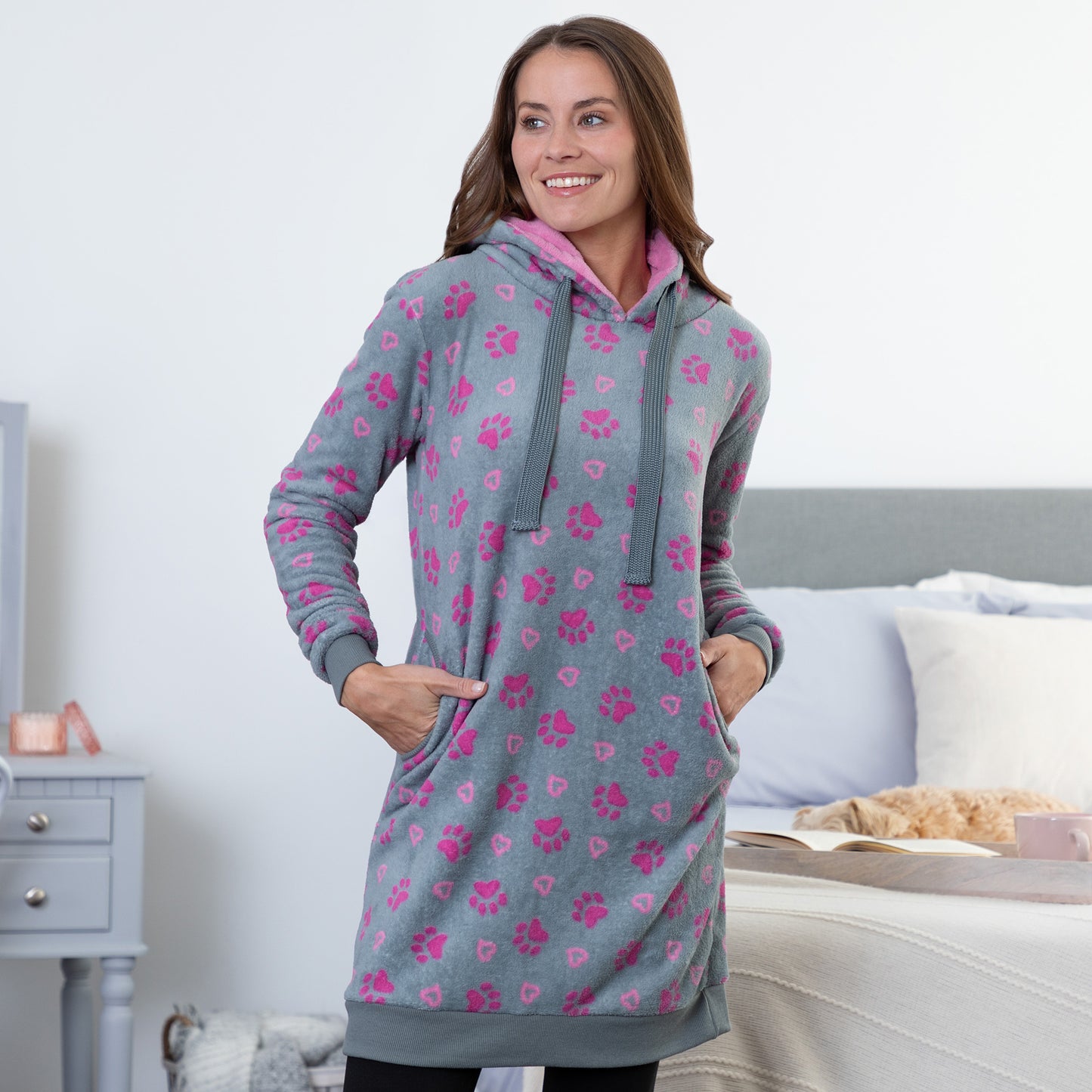 Super Cozy&trade; Paw & Heart Hooded Nightgown