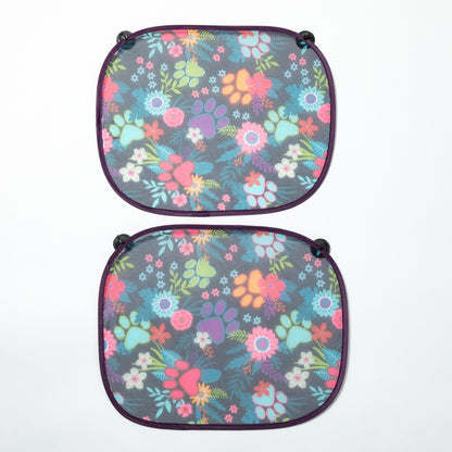 Paw Print Foldable Windshield Sun Shade - 3 Piece Set