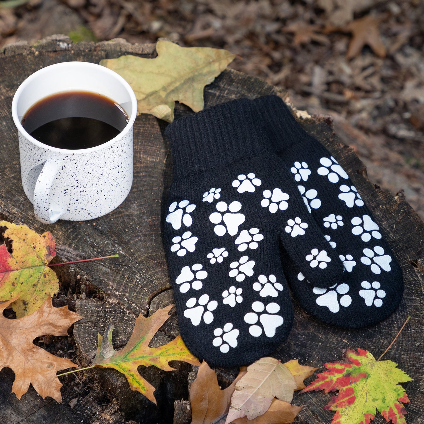 Pretty Paw Print Fleece-Lined Mittens