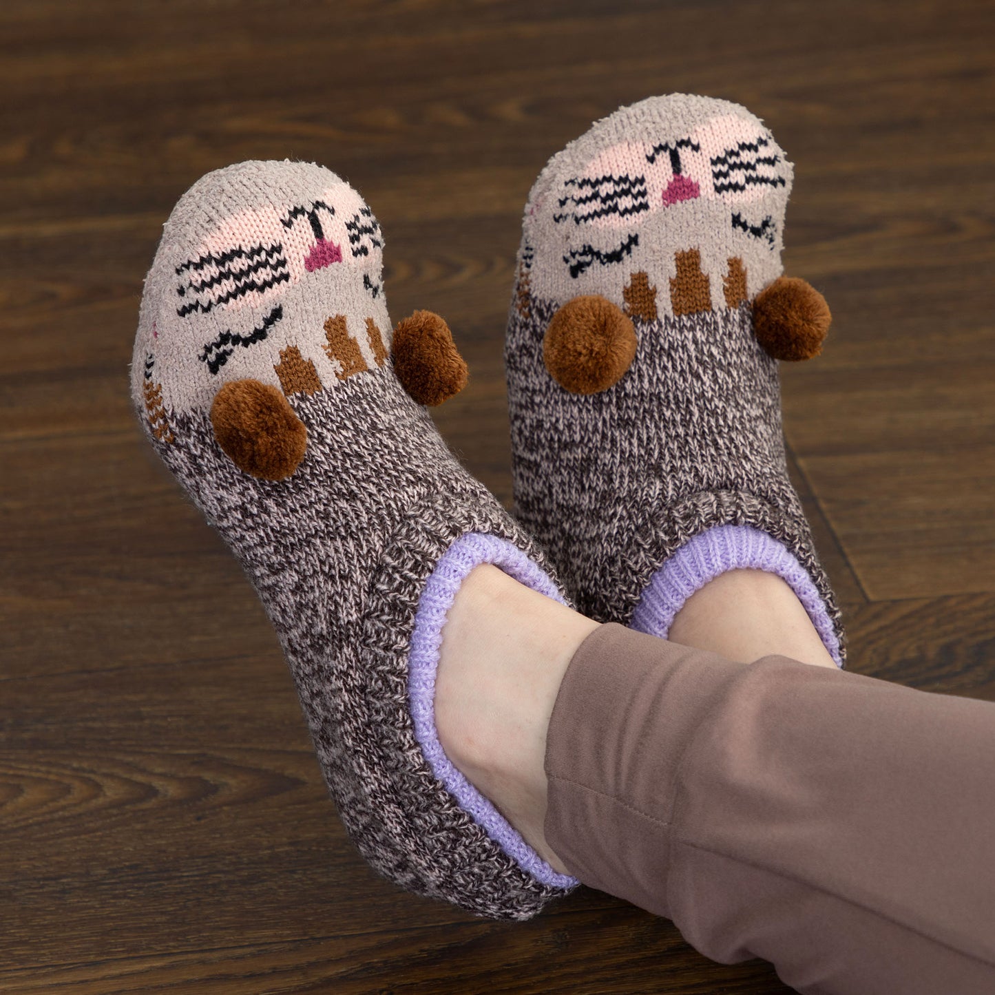 Charming Critter Cuffed Slipper Socks