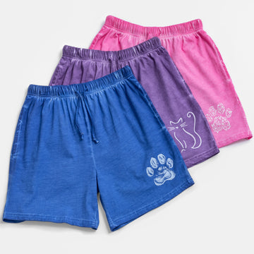 4 Designs Pet Love Vintage Acid Wash Shorts