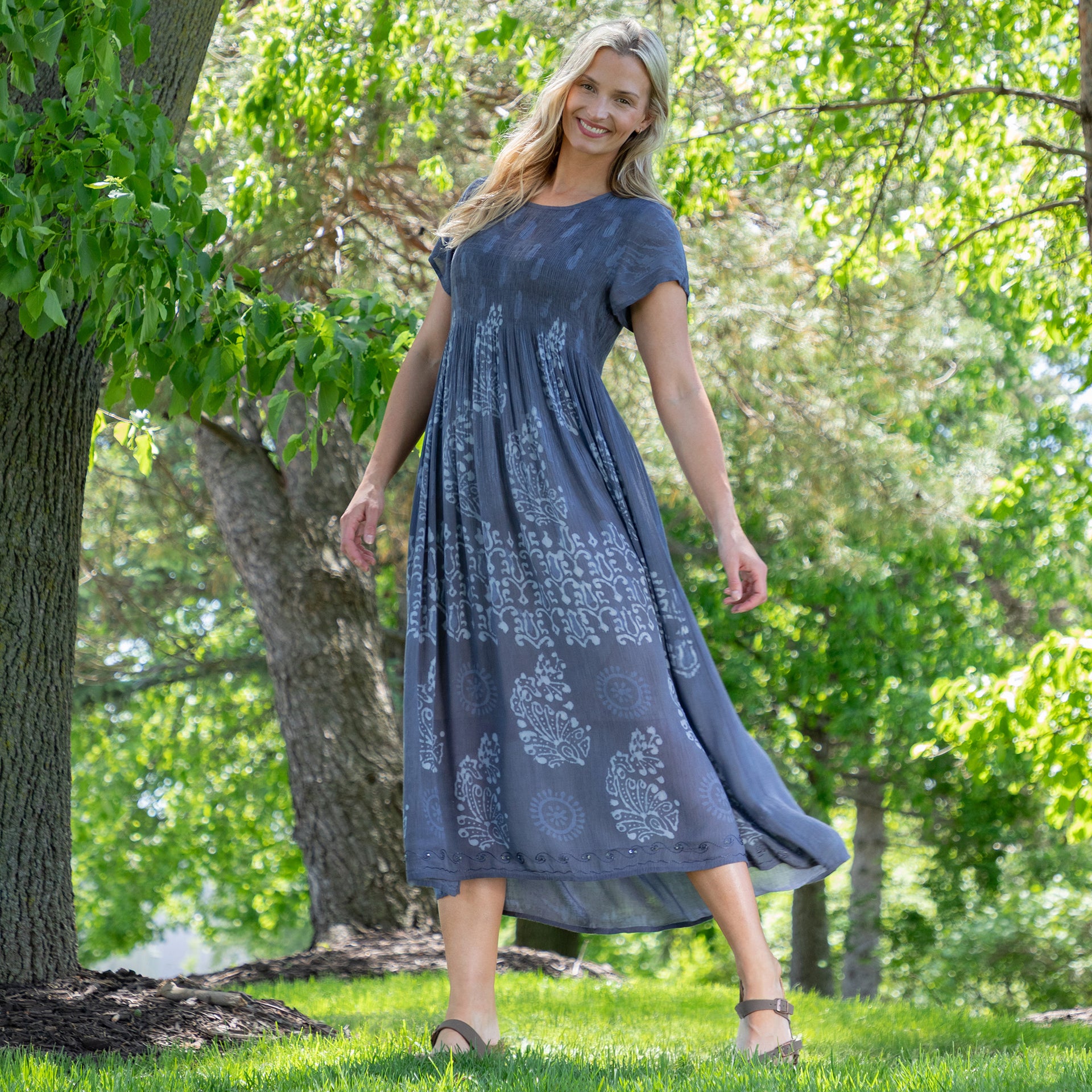 Paisley & Swirls Cap Sleeve Dress