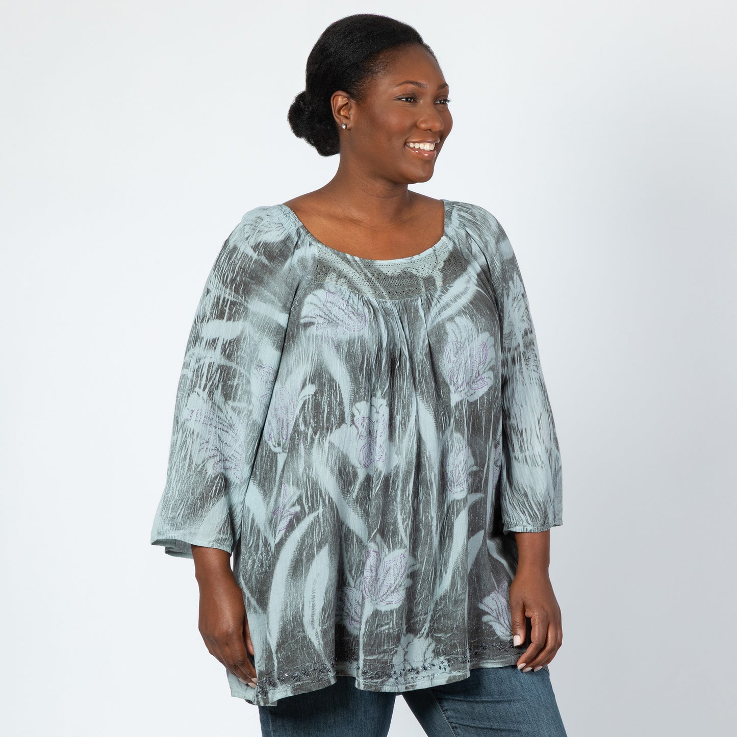 Watercolor Flower Long Sleeve Top