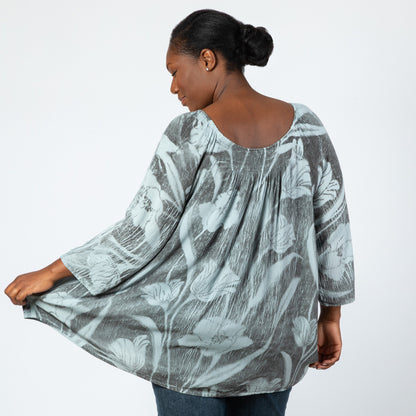 Watercolor Flower Long Sleeve Top