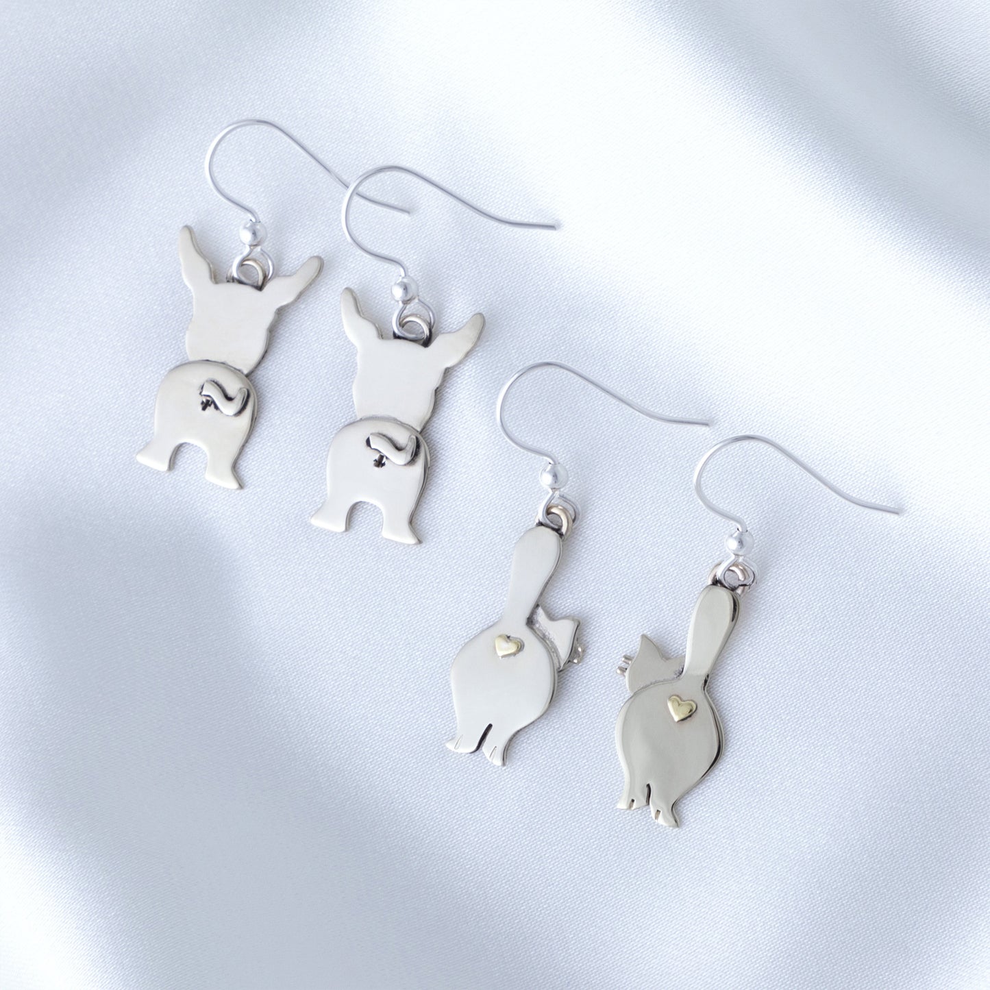 Cute Behinds Mixed Metal Earrings