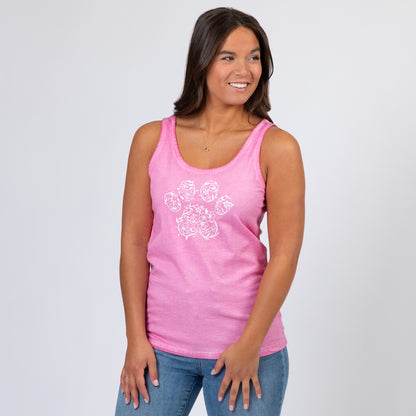 Flower Paw Vintage Acid Wash Tank Top