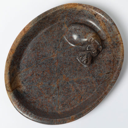 Hand-Carved Serpentine Stone Hippo Soap Dish