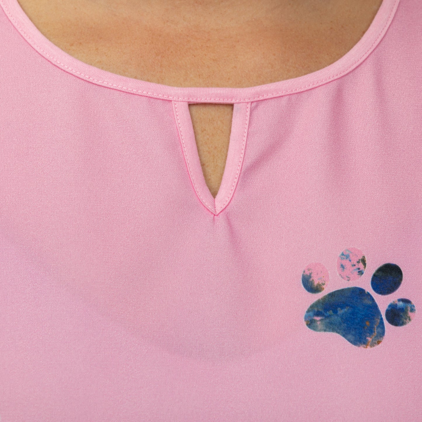 Cat & Paws Keyhole Sleeveless Top