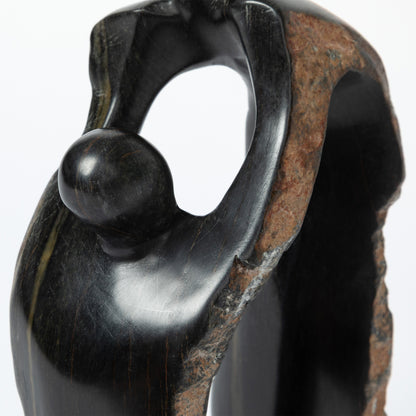 Hand-Carved Serpentine Stone Family Figurine