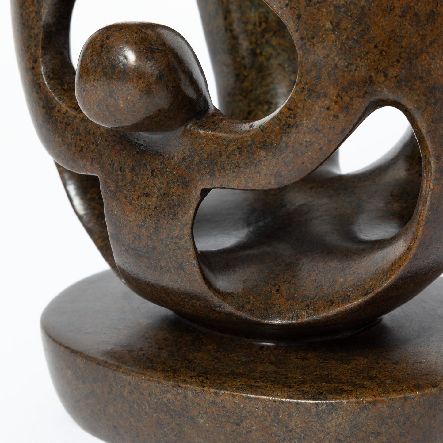 Hand-Carved Serpentine Stone Family Figurine