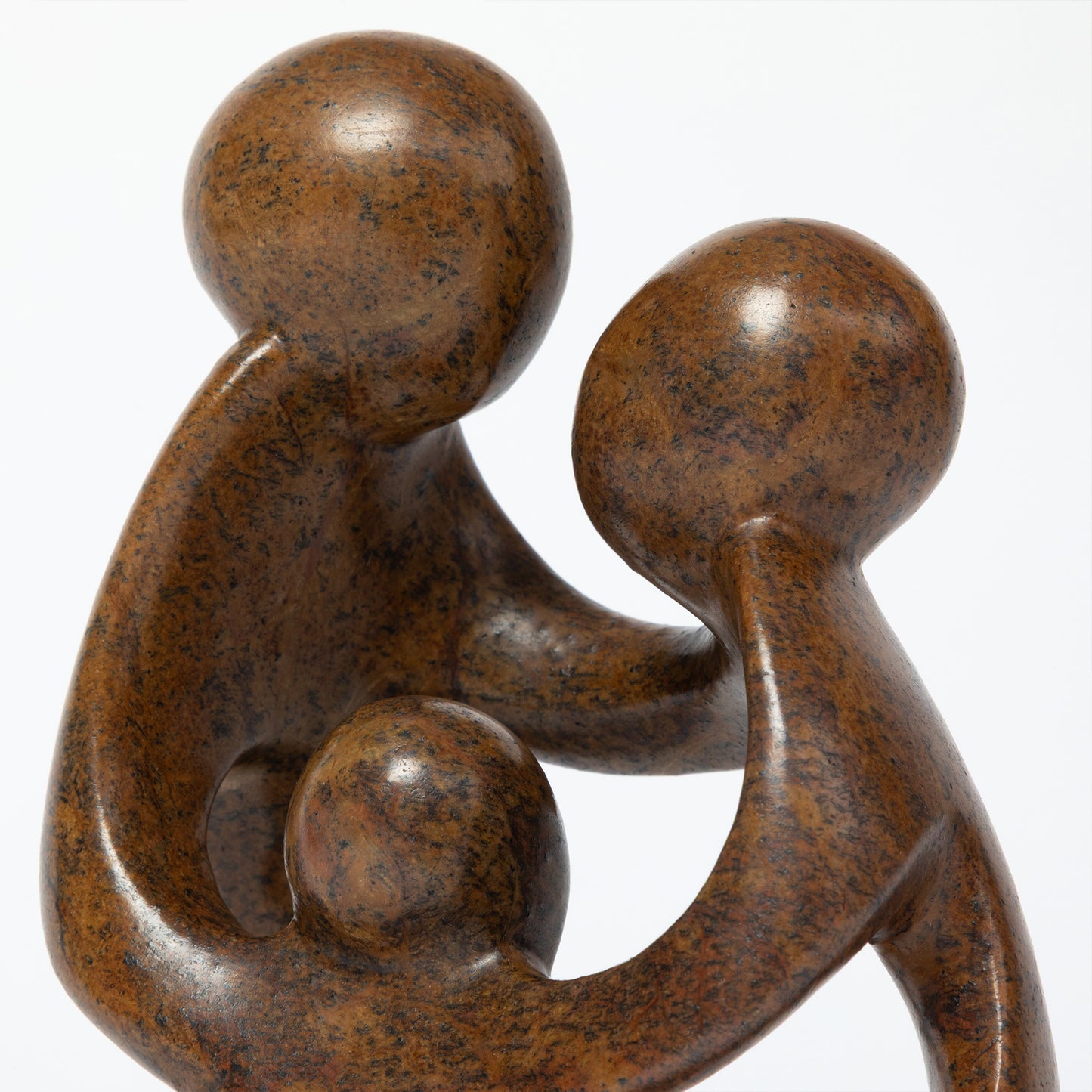 Hand-Carved Serpentine Stone Family Figurine