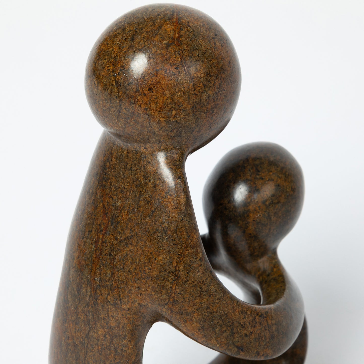 Hand-Carved Serpentine Stone Family Figurine