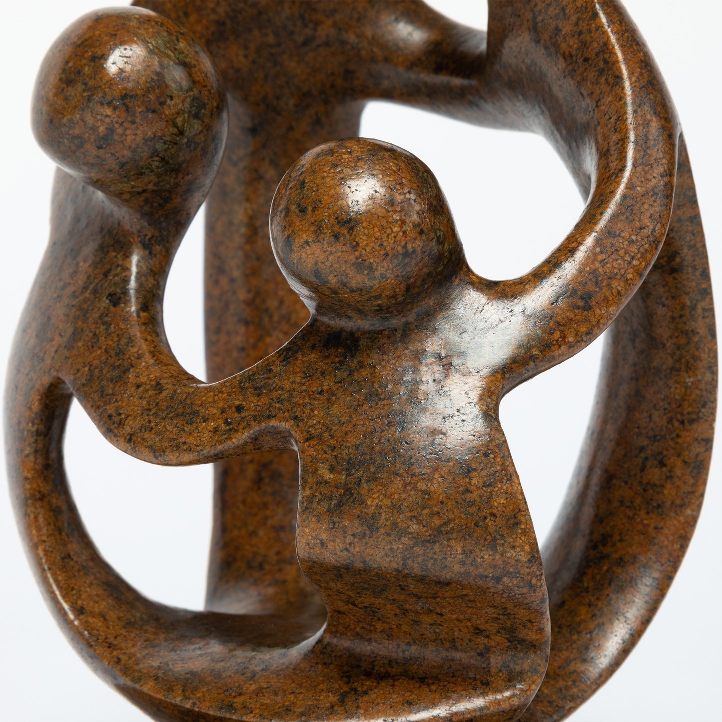 Hand-Carved Serpentine Stone Family Figurine